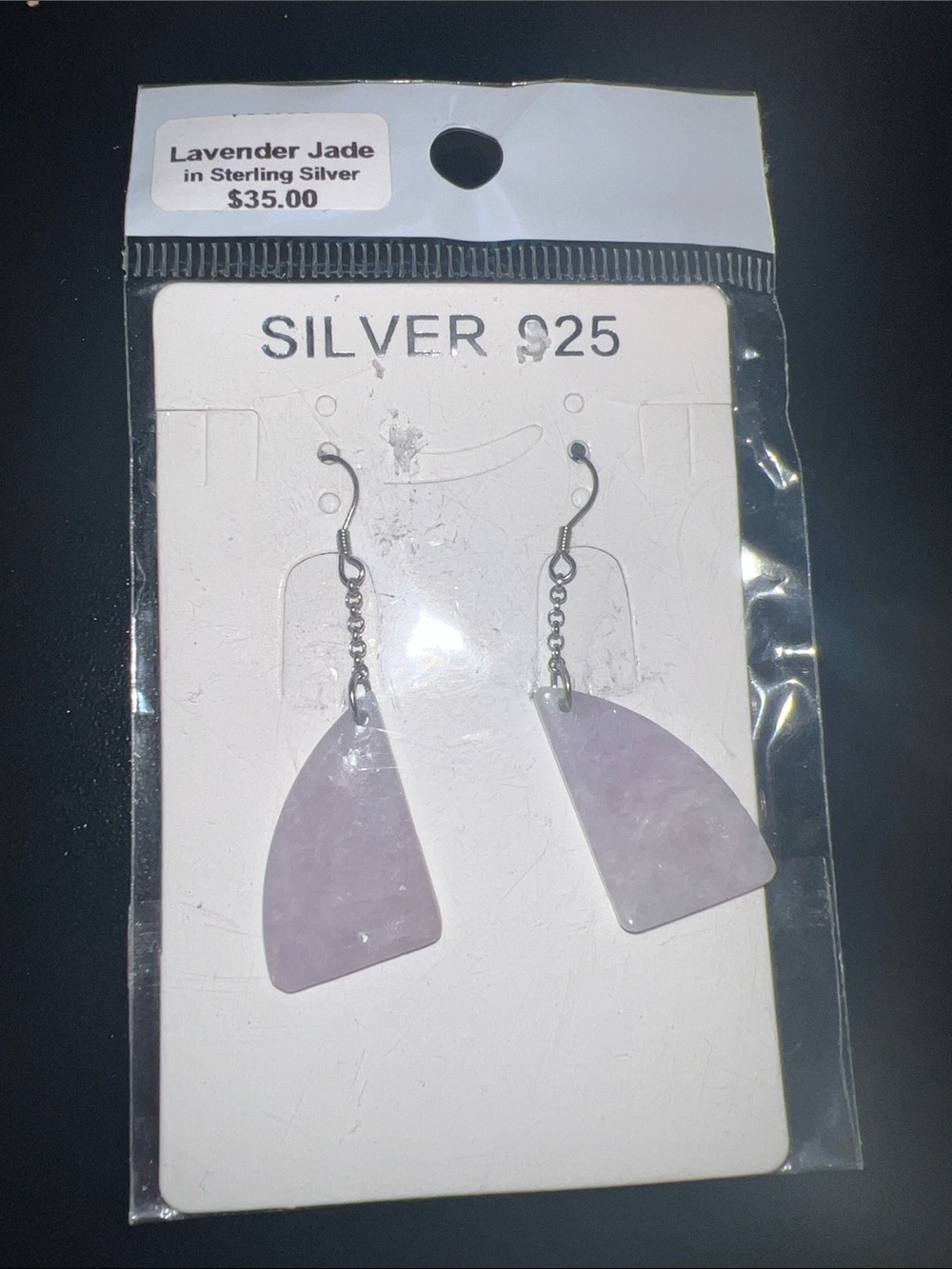 Lavender Jade Sterling Silver Dangle Earrings - Lavender Jade